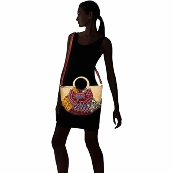 Anthropologie Jaelynn Straw Crossbody Tote - Picture 6 of 10